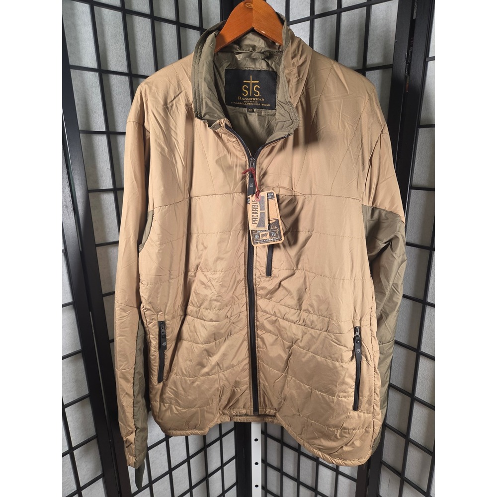STS Ranchwear Mens Sterling Jacket Khaki Packable Puffer  4XL